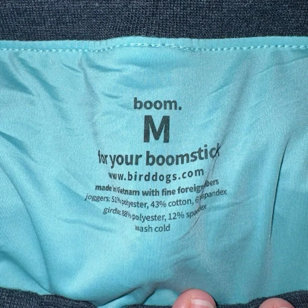 Bird‎ Dogs Boom For Your Boomstick Unlined Joggers Pants Blue Gray Men's M New